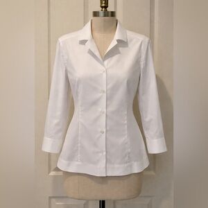 Eddie Bauer White Botton Down Stretch Shirt